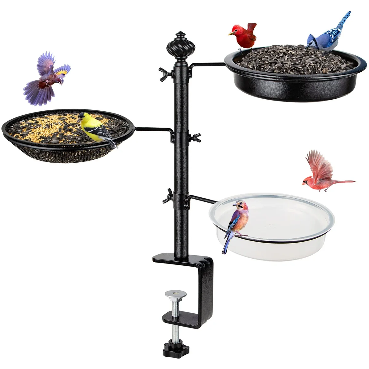 Balcony Three-Tray Feeding Station β Matte Black