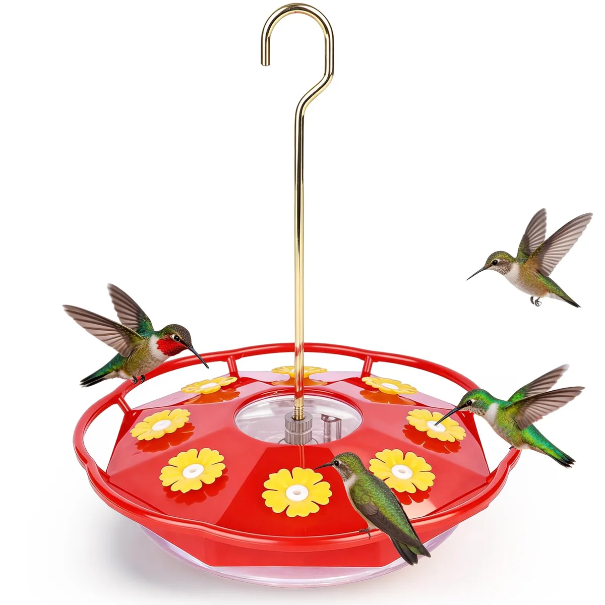 Flat Hummingbird Feeder — Red