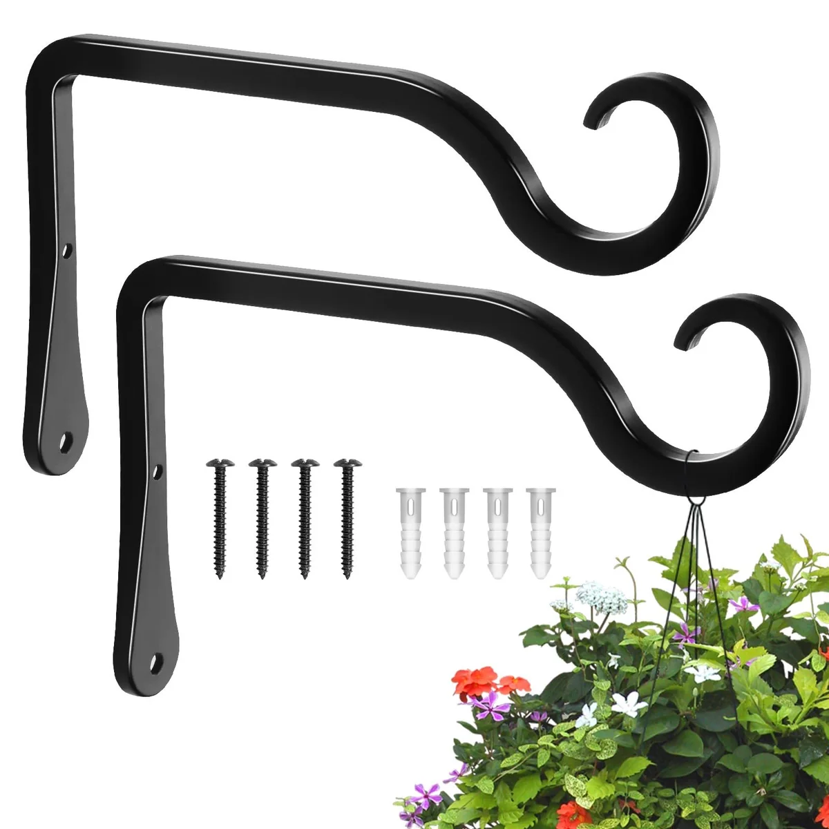 6-Inch Plant Hanger Brackets — Black