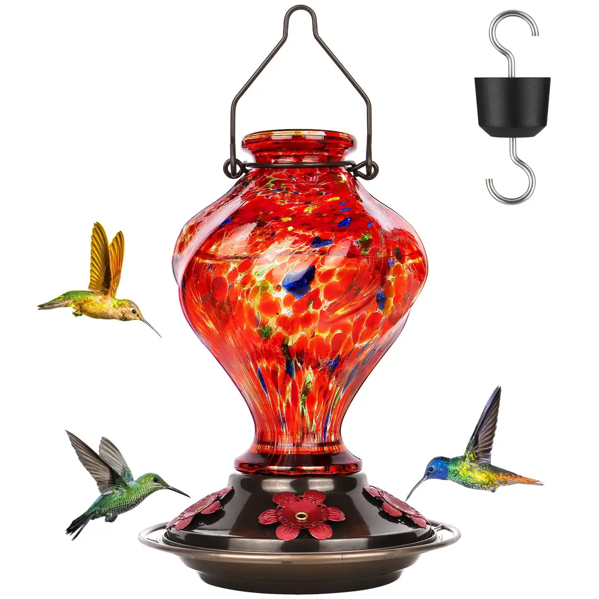 Tall Glass Hummingbird Feeder